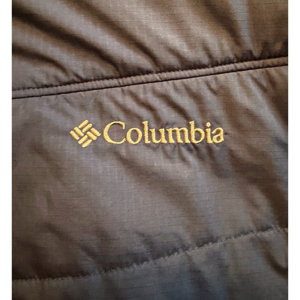 Columbia Omni-Heat Puffer Jacket Mens Blue Insulated Full Zip Ripstop Coat - Picture 7 of 13